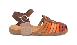 ALMAGRO SANDALO MINORCHINA IN PELLE VAQUETILLA COMBI BONE